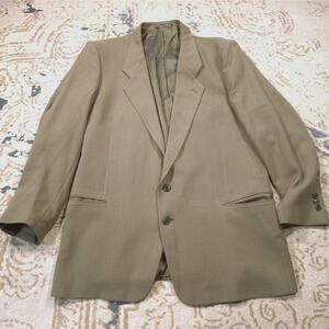 Giorgio Armani Mani Mens Suit Sport Jacket Size 46 Olive Green Pure New Wool
